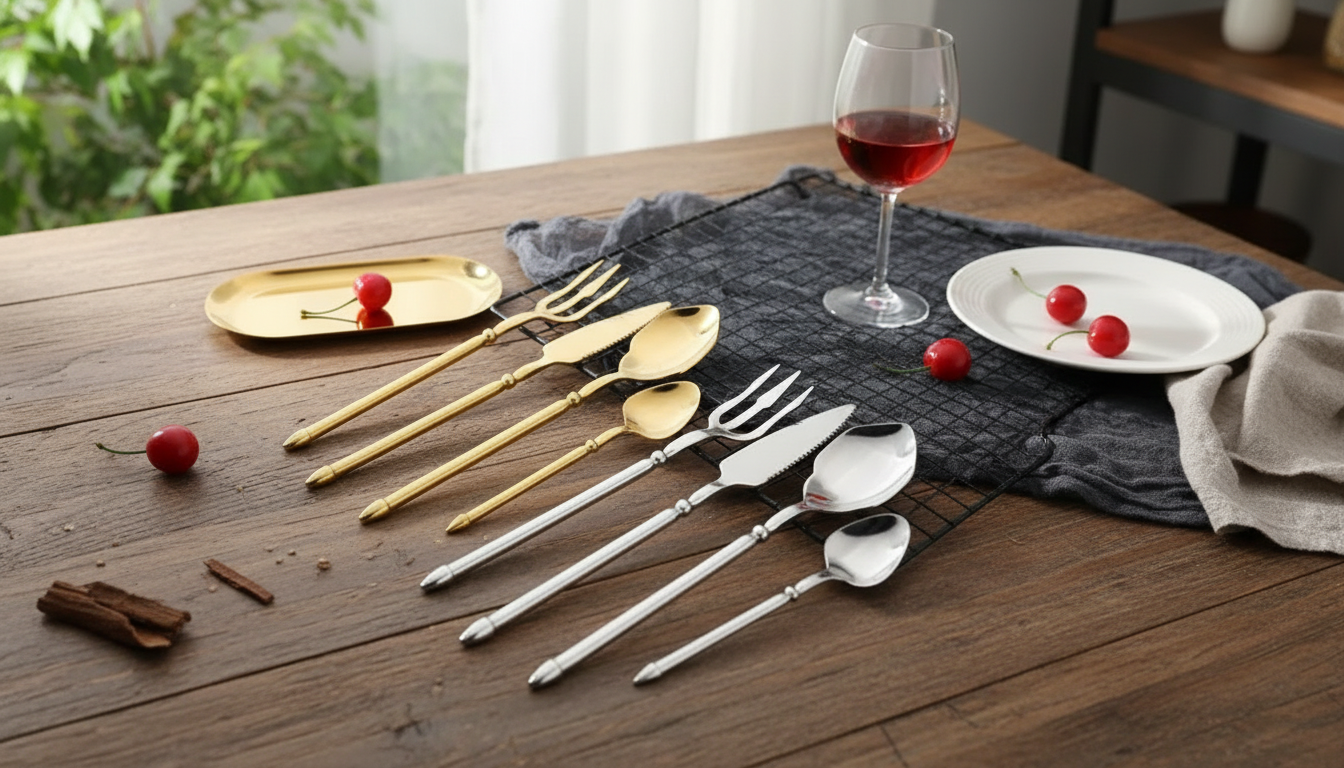 Gold Stainless Steel Flatware Set (16-Piece) for 4