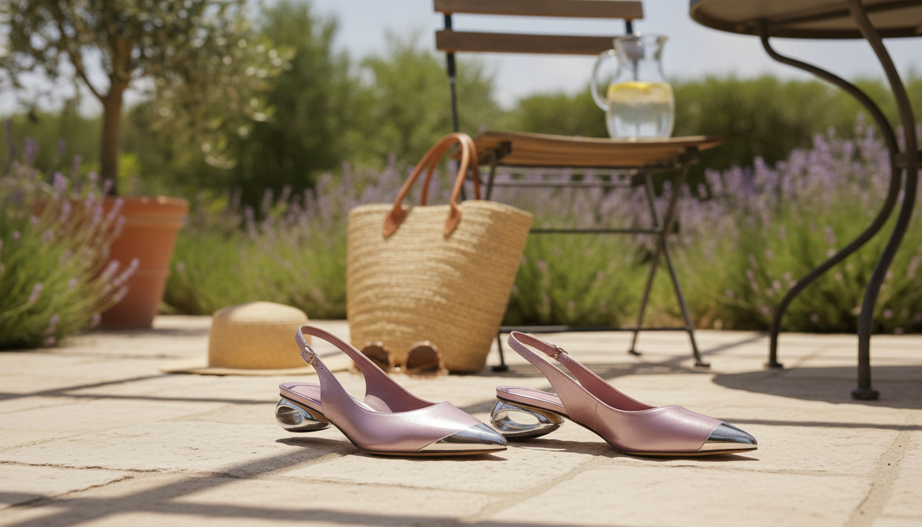 Covered-Toe Leather Sandals with Metal Detail for Summer