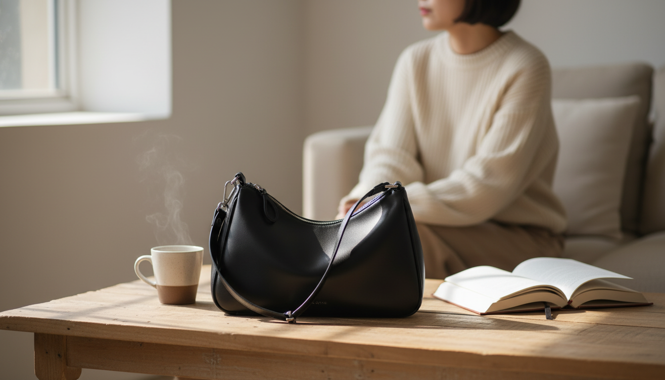 Elegant Mousse Leather Shoulder Bag: Soft Polish, Daily Ease