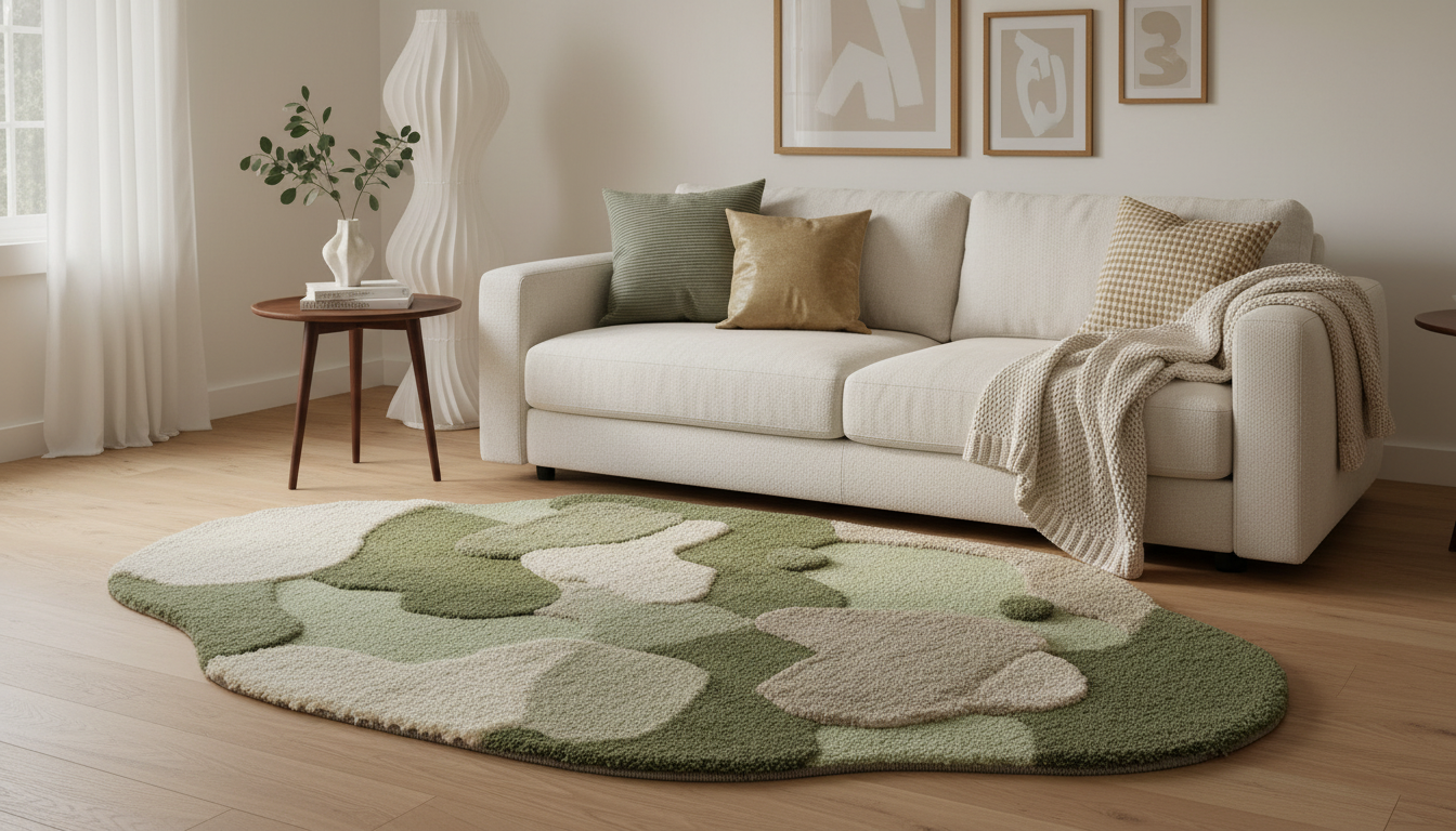 Style a Moss Green Rug: European Look, Soft Texture
