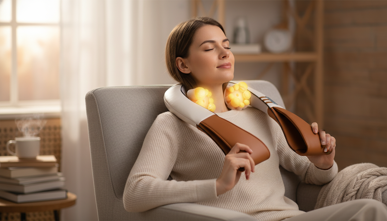 Heated Shiatsu Neck Massager: 3D Kneading + Infrared