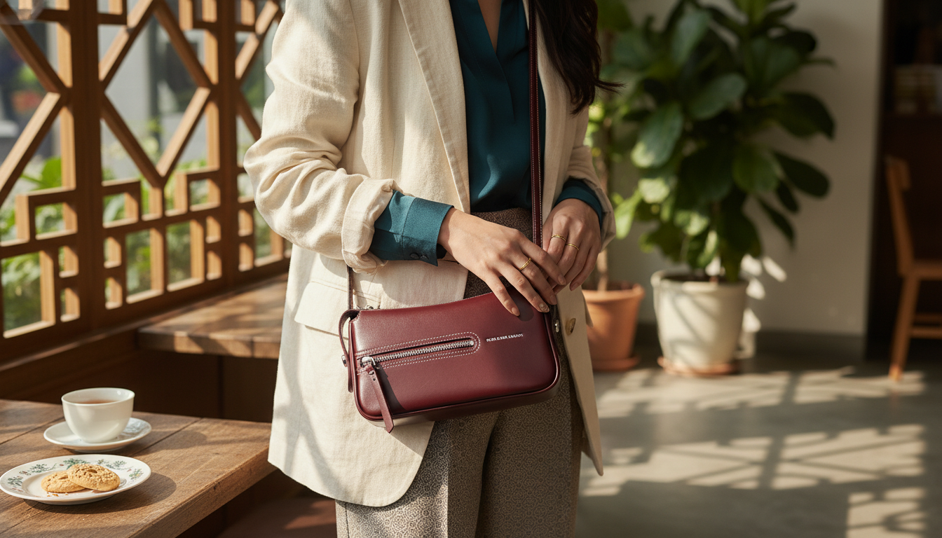 Mahjong-Inspired Split Leather Baguette Bag Style Guide