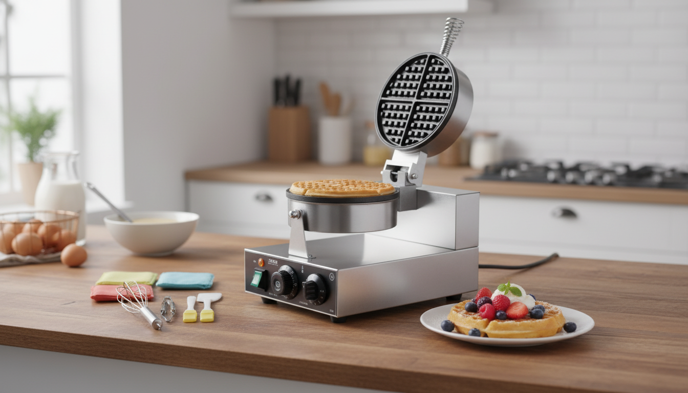 Round 1230W Commercial Belgian Waffle Maker Guide