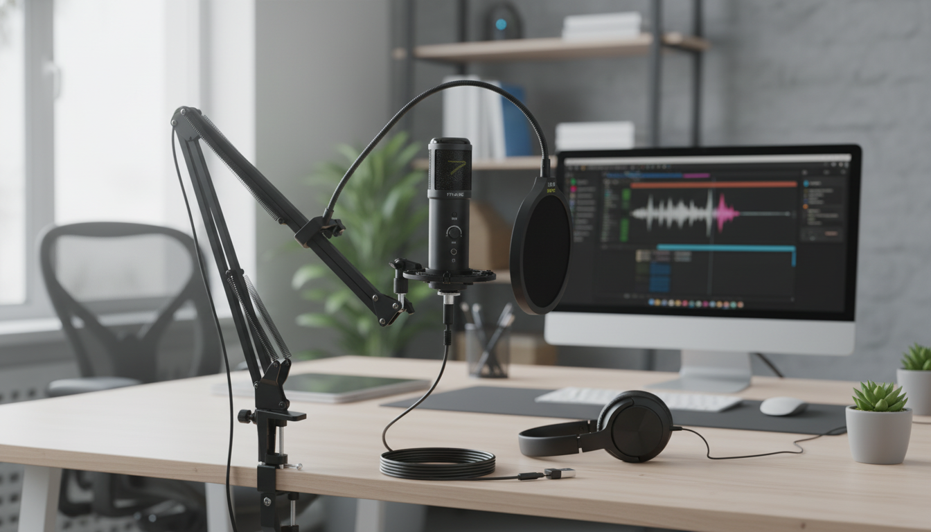 USB Mic Arm Stand Kit: Cleaner Voice, Faster Setup