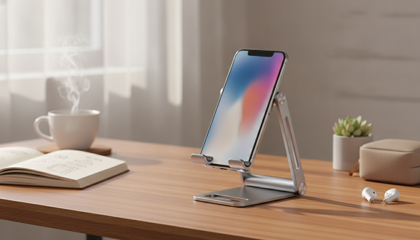 Adjustable Aluminum Phone Stand: Stable Desk & Travel Use