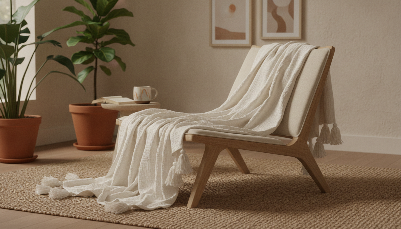 Boho Muslin Tassel Blanket: Light, Cozy, Styled