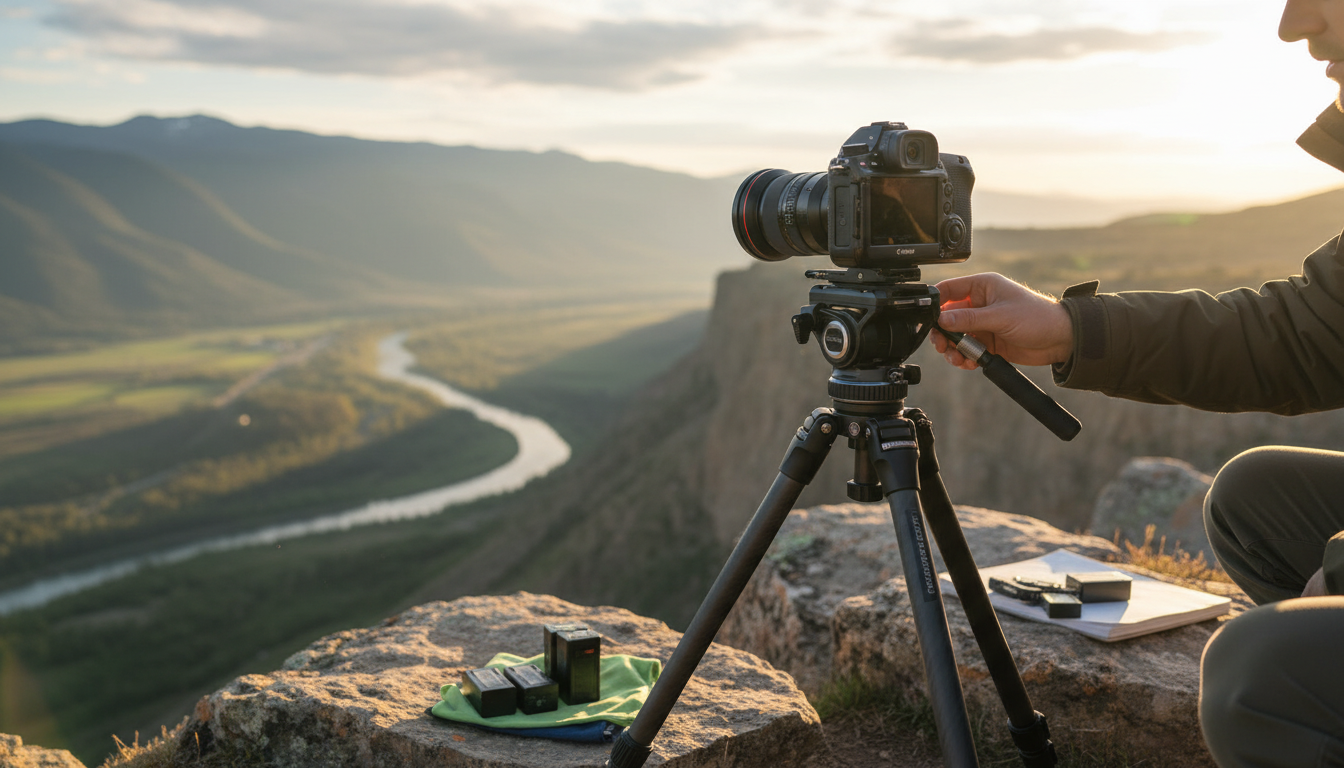 Smooth Tripod Moves: Heavy-Duty Manfrotto-Plate Fluid Head